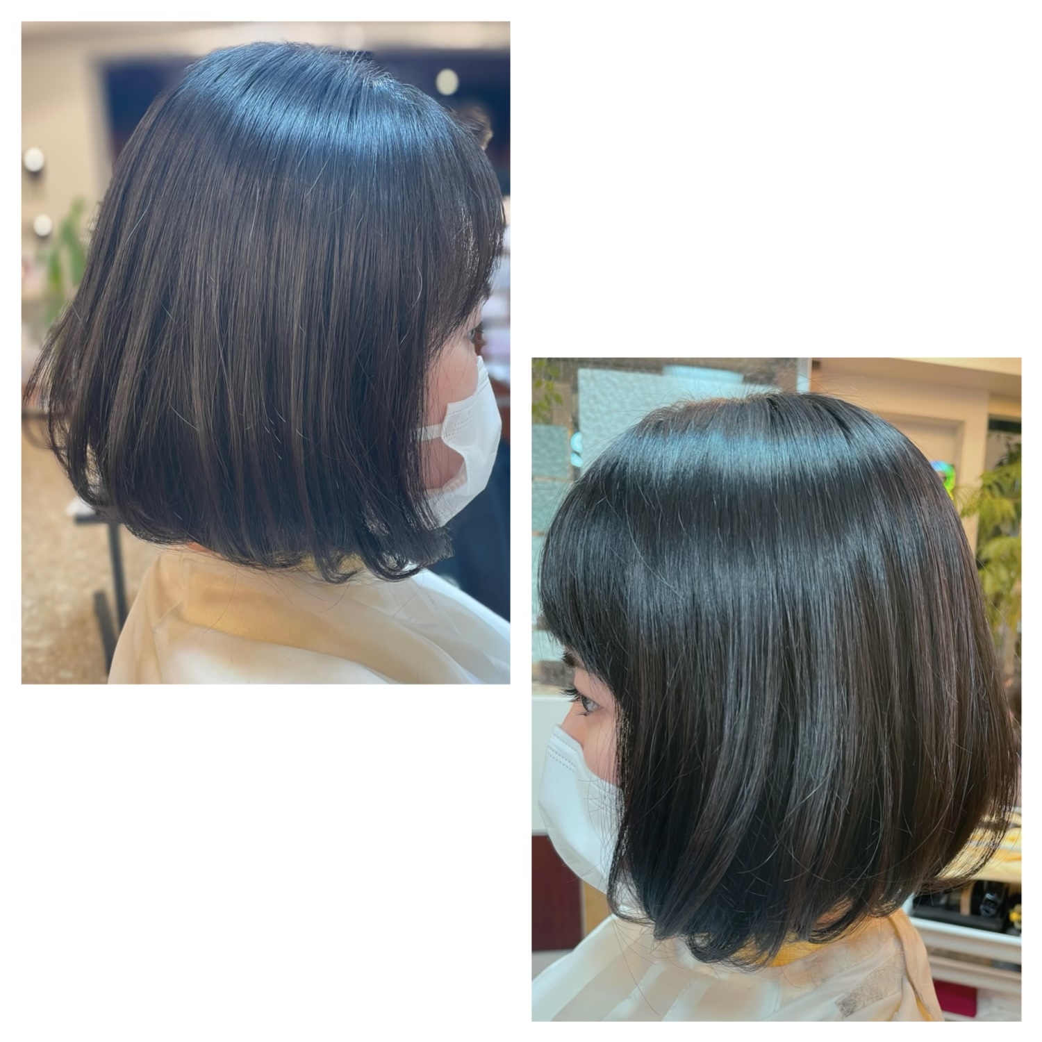 エアウェーブで艶髪 ワンカールボブ | 神楽坂の美容室 美容院 | hair+